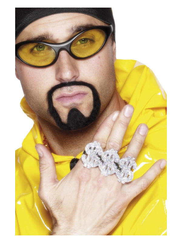 3 in 1 Dollar Rapper Ring, Silver - 2