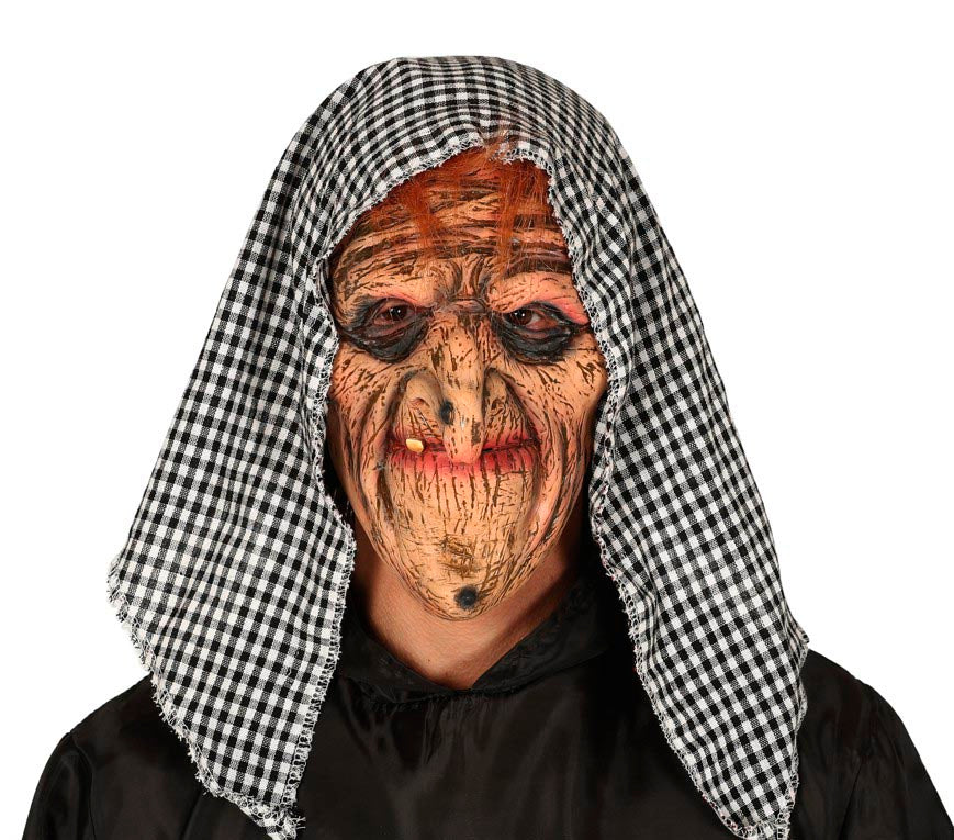 LATEX HOODED WITCH MASK