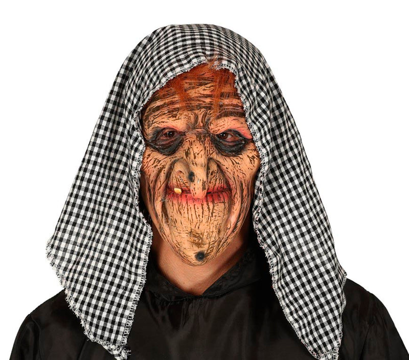 LATEX HOODED WITCH MASK