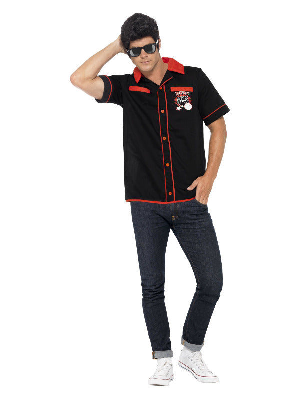 50s Bowling Shirt, Black - 2