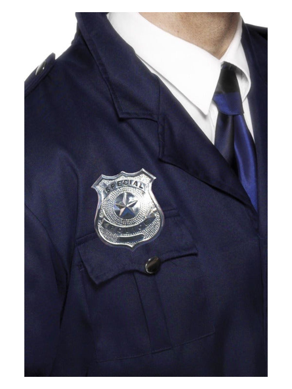 Metal Police Badge, Silver - 2