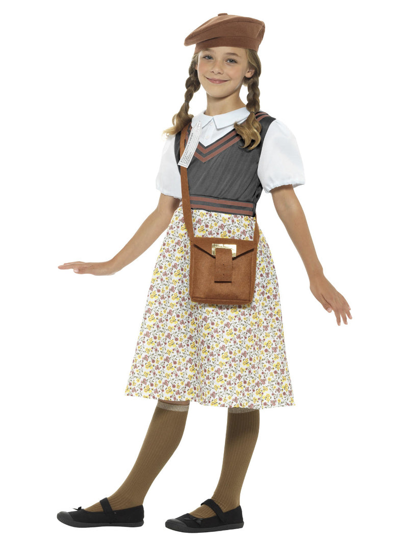 Evacuee School Girl Costume, Grey - 4