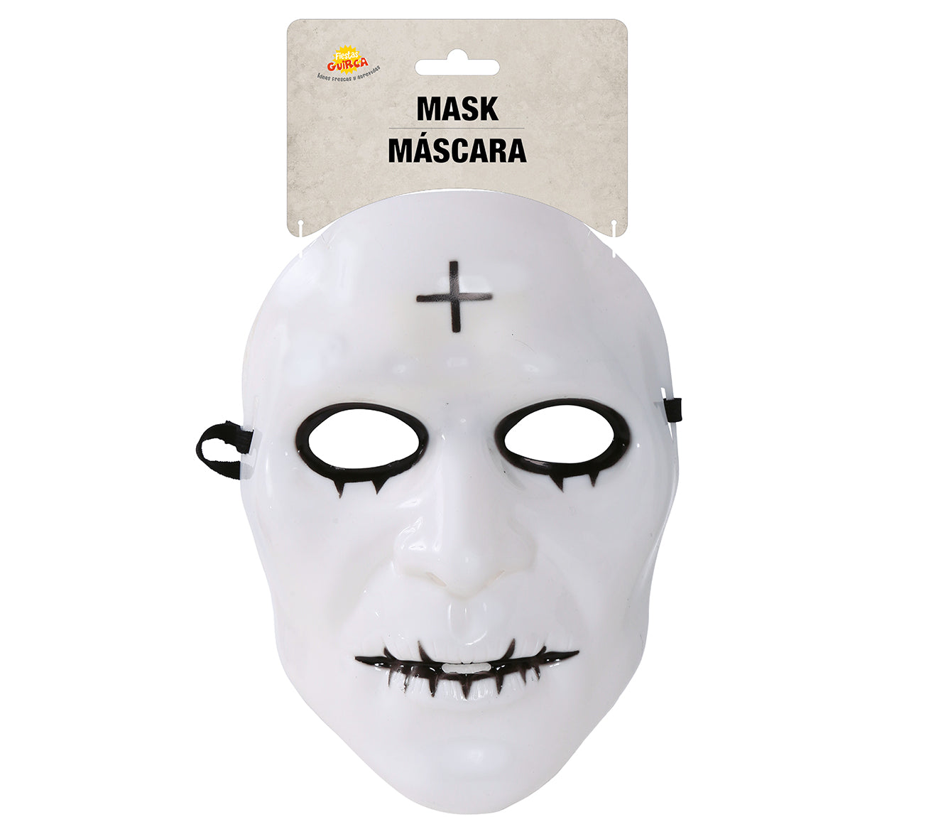 PVC WHITE MASK WITH CROSS MAN