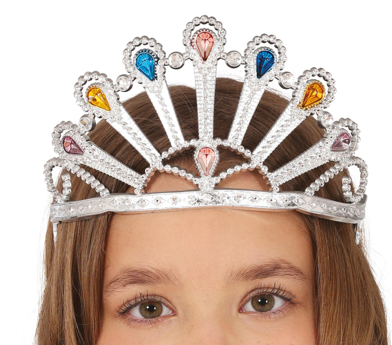 SILVER TIARA WITH GEMSTONES, CHILDREN