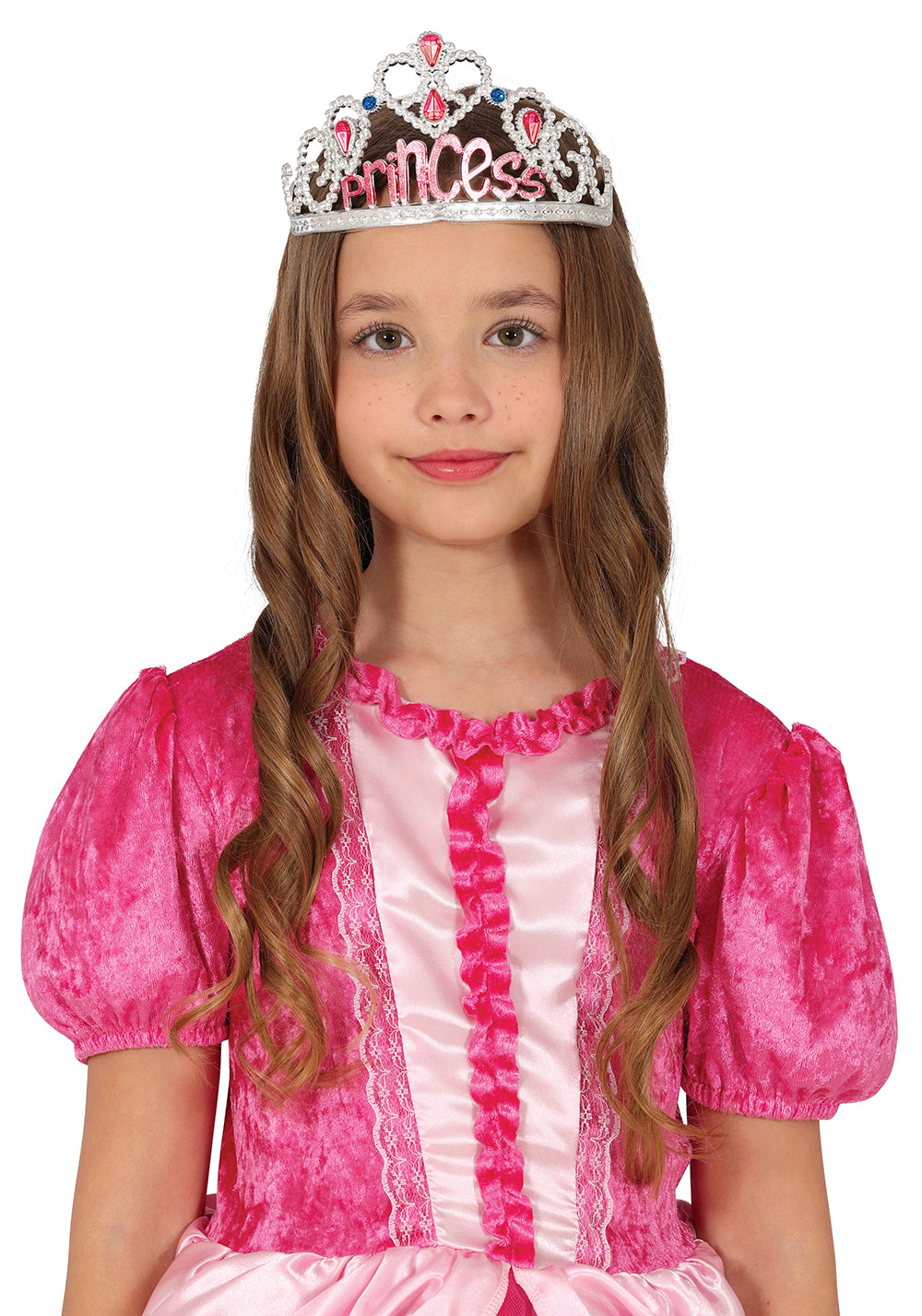 SILVER PRINCESS TIARA WITH GEMSTONES, CHILDREN