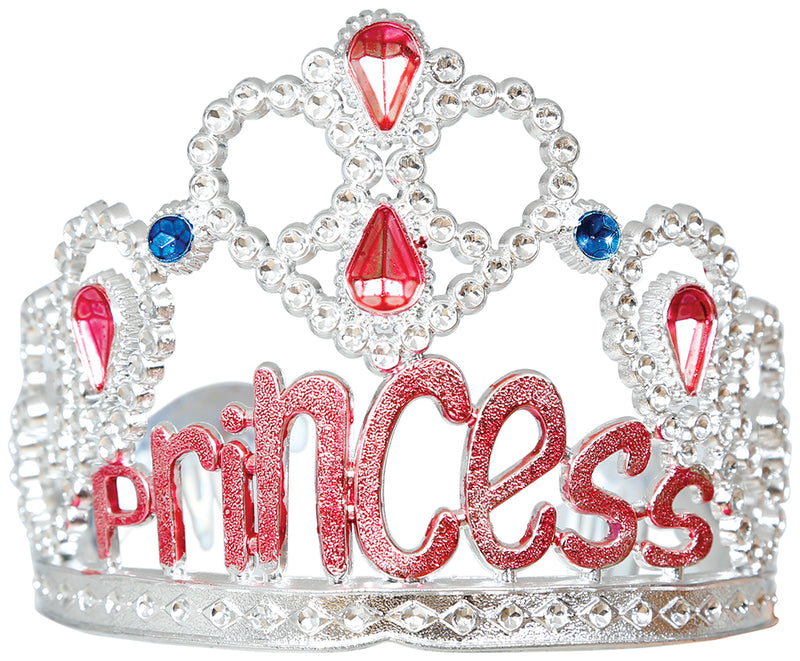 SILVER PRINCESS TIARA WITH GEMSTONES, CHILDREN
