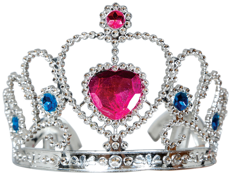 SILVER TIARA WITH PINK HEART, CHILDREN