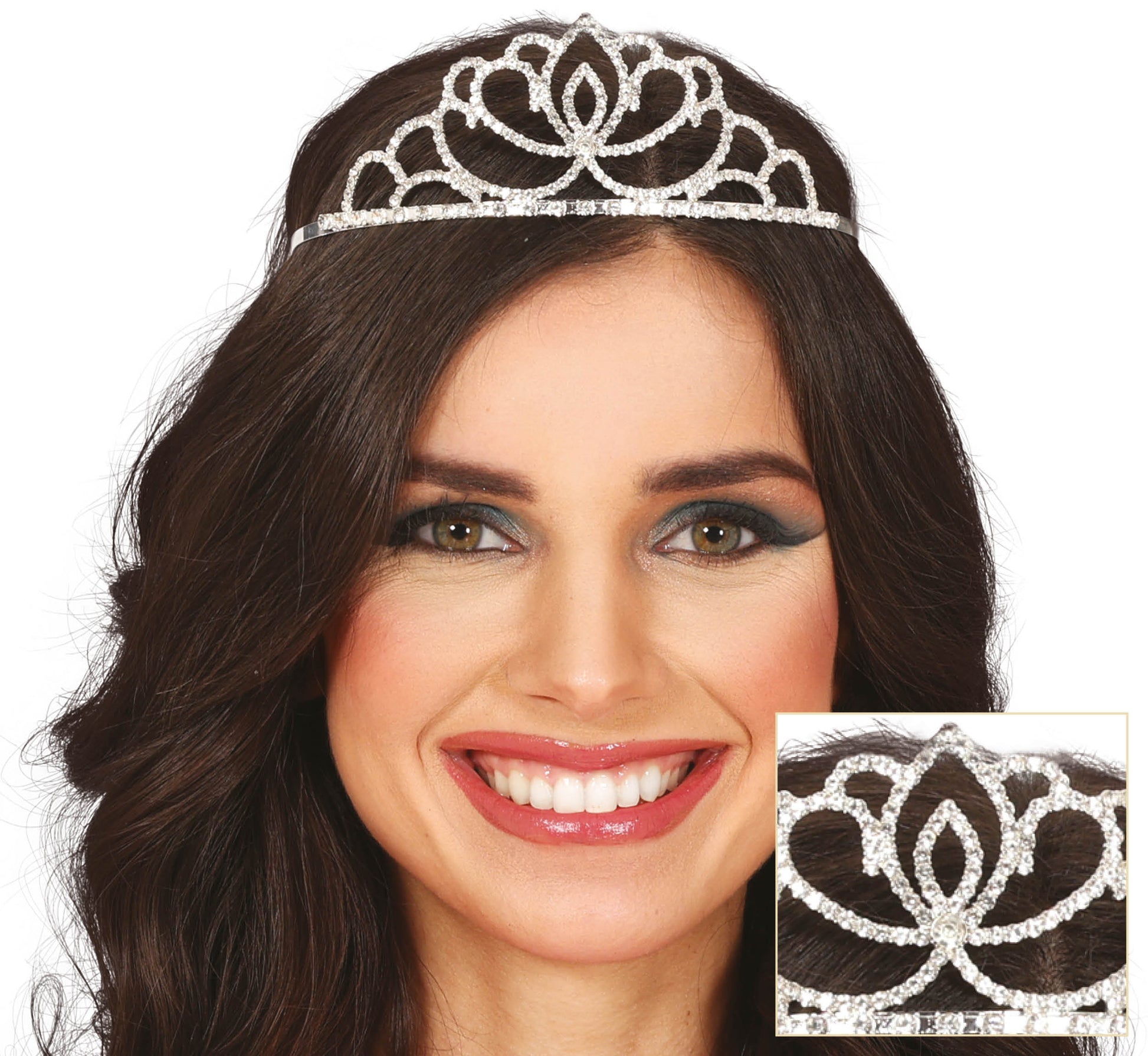 BRIDE SILVER METAL TIARA, ADULTS