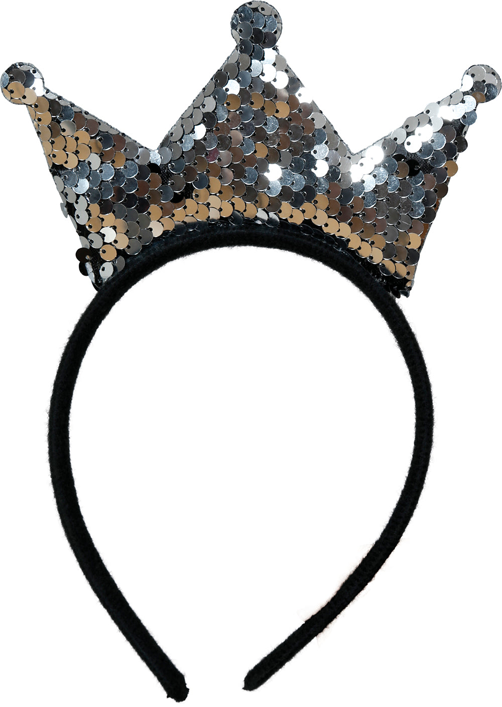 SILVER SEQUIN CROWN HEADBAND, ADULTS