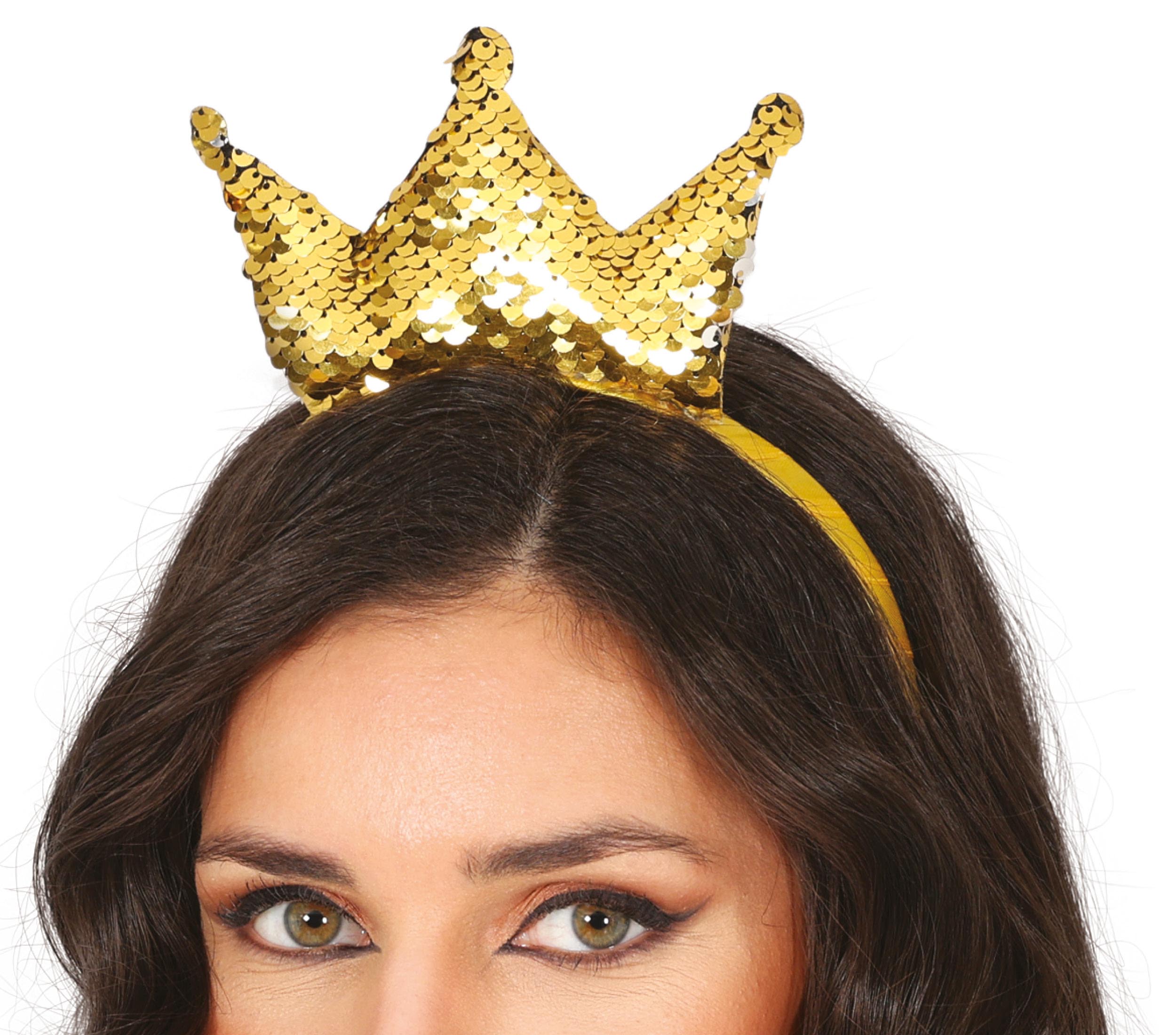 GOLD SEQUIN CROWN HEADBAND, ADULTS