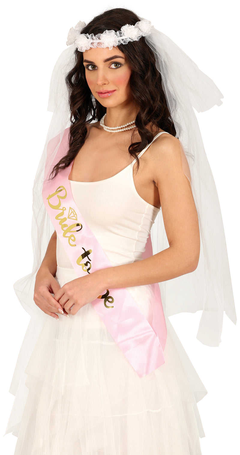 BRIDAL VEIL WITH FLOWER CROWN, ADULT