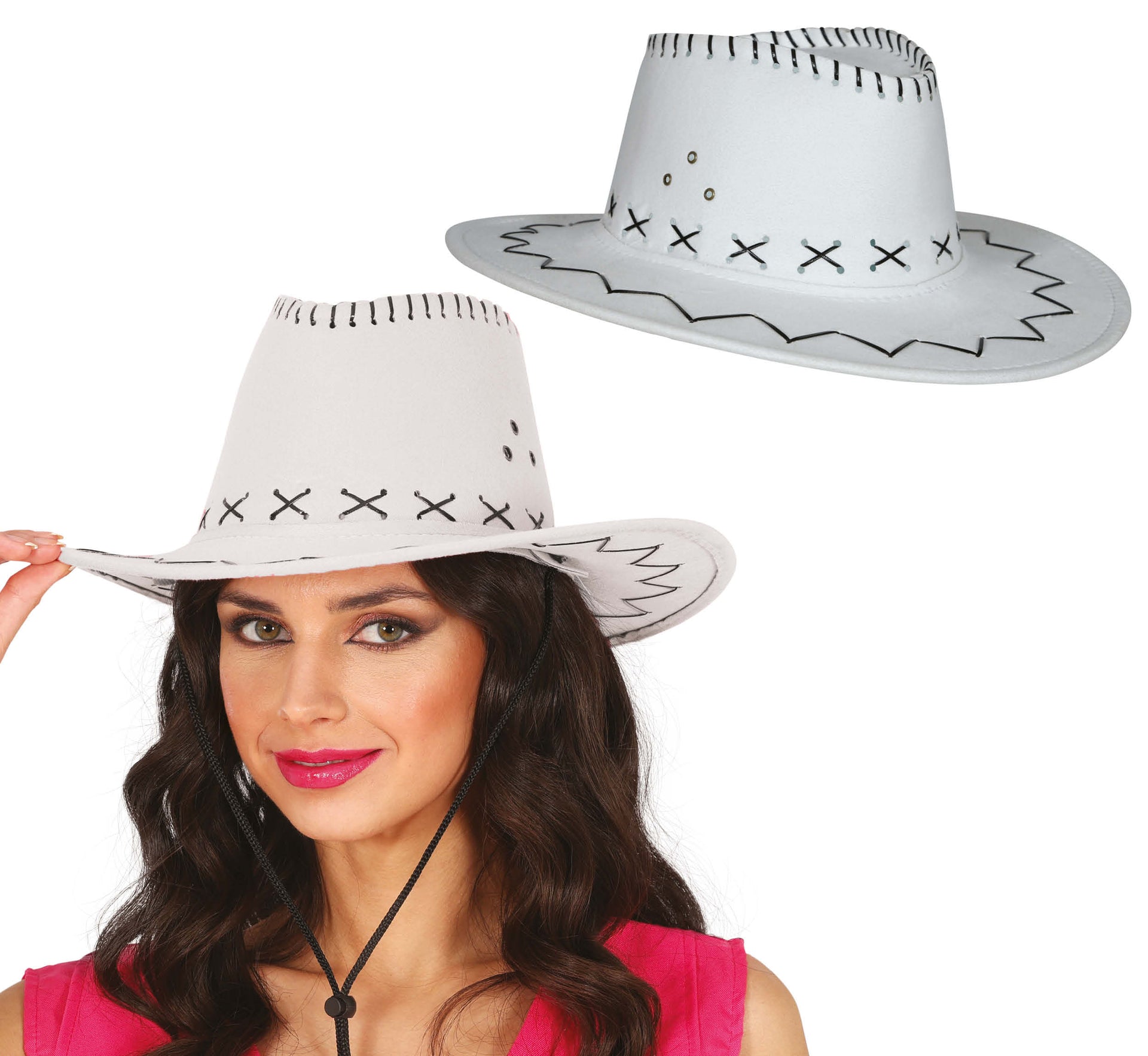 FAUX LEATHER COWBOY HAT