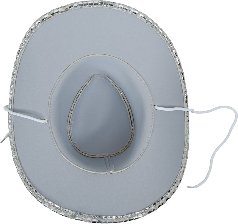80S SILVER DISCO COWBOY HAT, ADULT