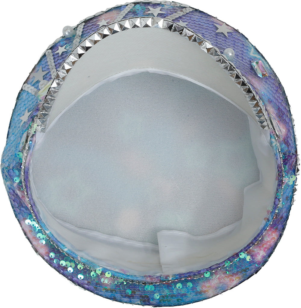 POLICE BLUE HAT WITH PEARLS, ADULT