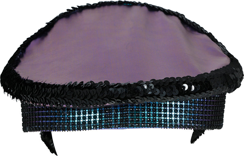 POLICE PURPLE HAT WITH FEATHERS, ADULT