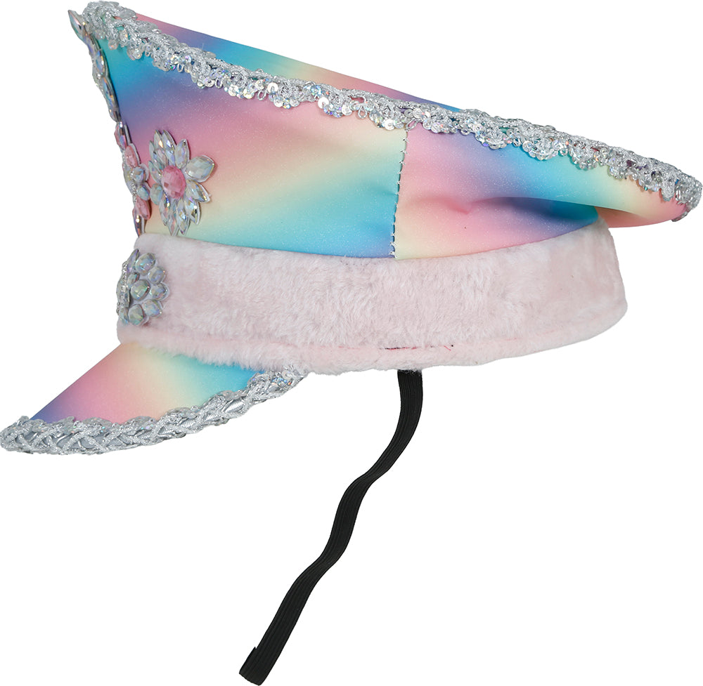 POLICE MULTICOLOR HAT WITH PINK RIBBON, ADULT