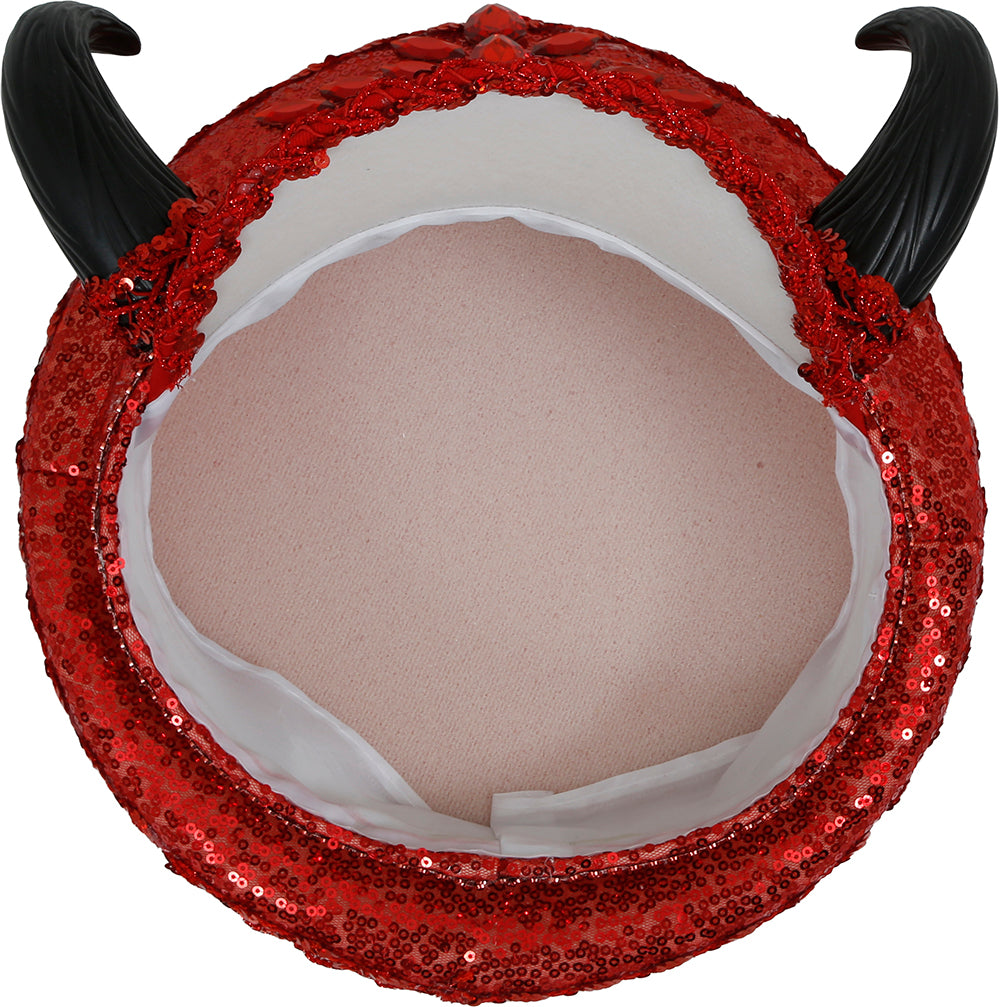 POLICE RED HAT WITH HORNS, ADULT