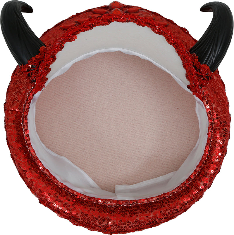 POLICE RED HAT WITH HORNS, ADULT