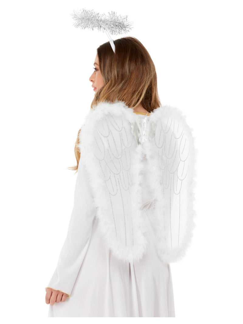 Angel Set, Wings & Halo with Marabou, White - 1