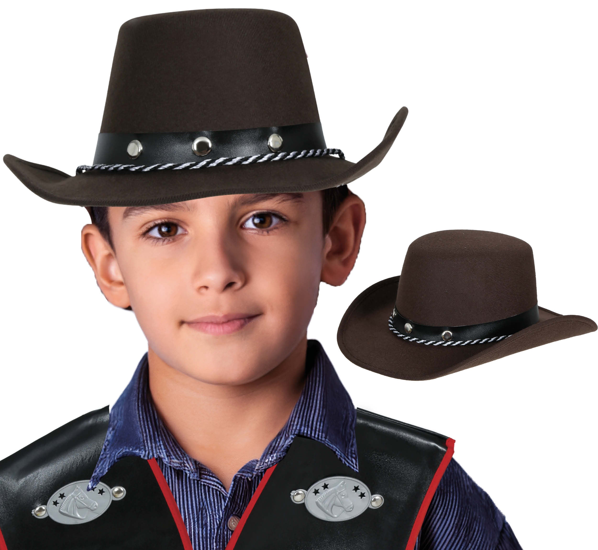 BROWN FELT COWBOY HAT CHILD