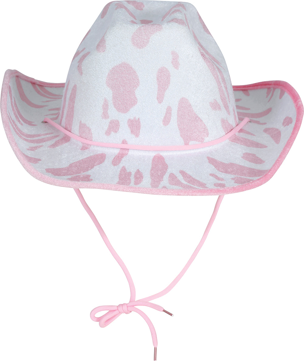 WHITE AND PINK COWBOY HAT, ADULT