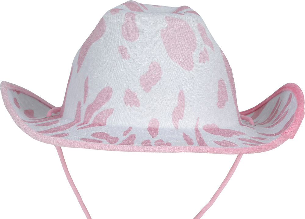 WHITE AND PINK COWBOY HAT, ADULT
