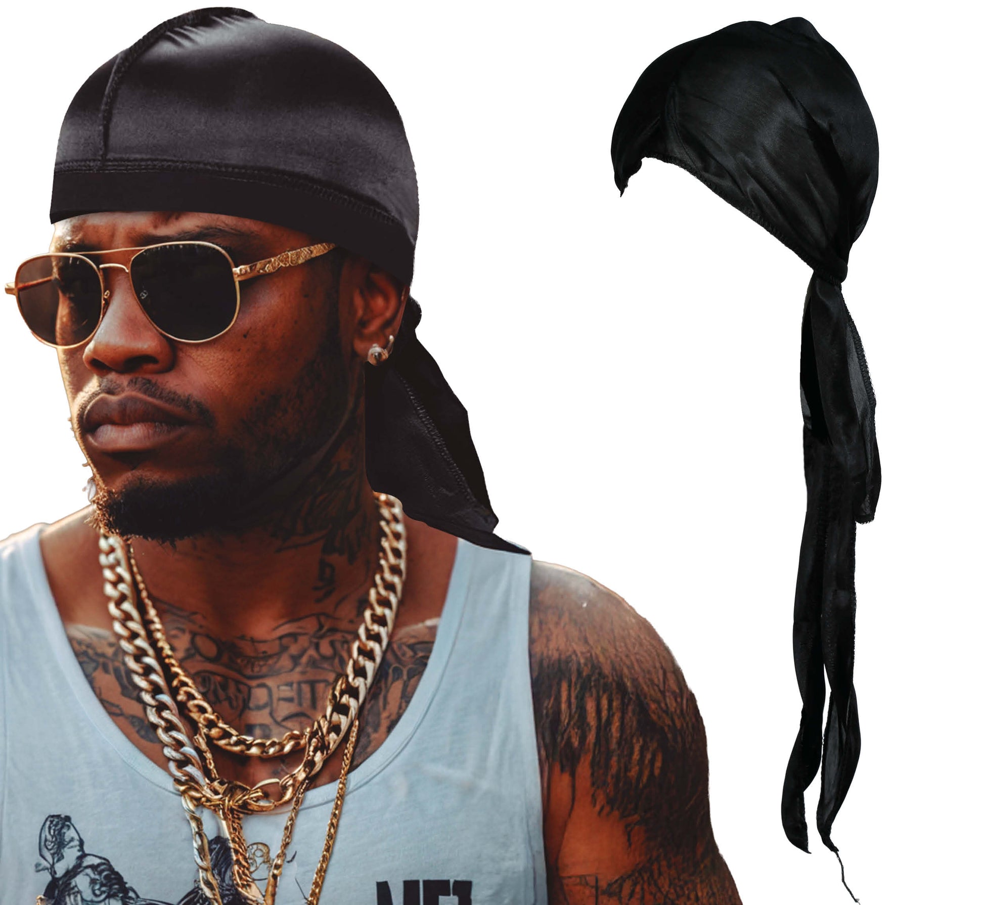 BLACK BANDANA HAT