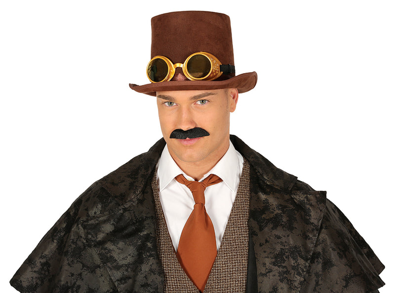 BROWN FELT FOOL HAT WITH GLASSES, ADULT