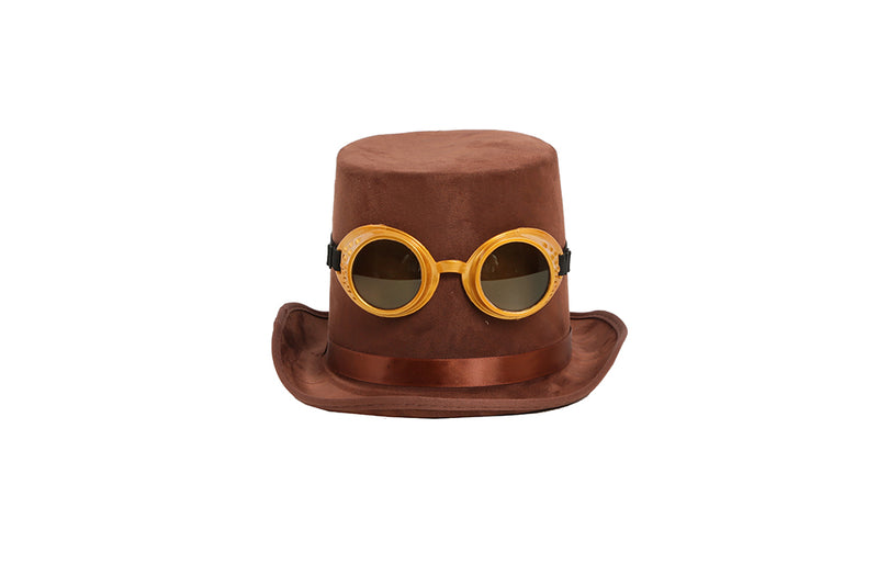 BROWN FELT FOOL HAT WITH GLASSES, ADULT