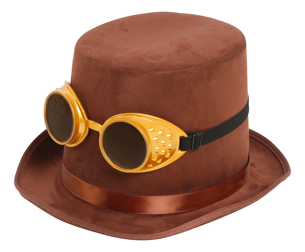 BROWN FELT FOOL HAT WITH GLASSES, ADULT