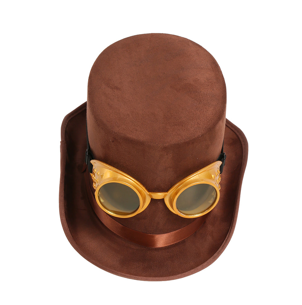 BROWN FELT FOOL HAT WITH GLASSES, ADULT