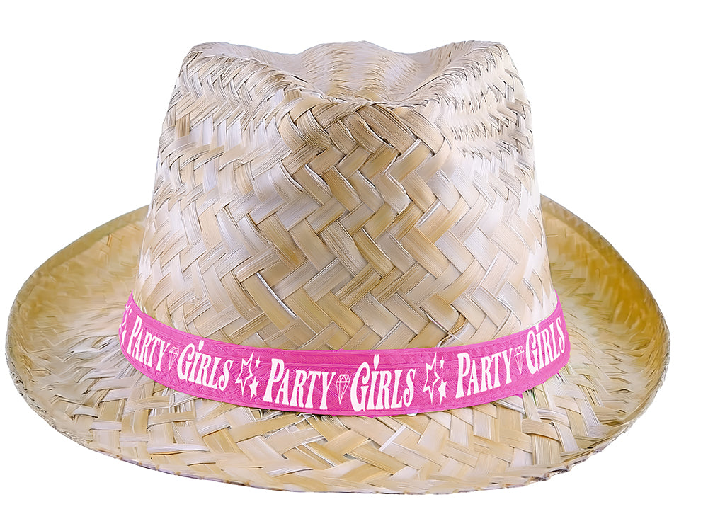 PARTY GIRLS STRAW HAT, ADULT