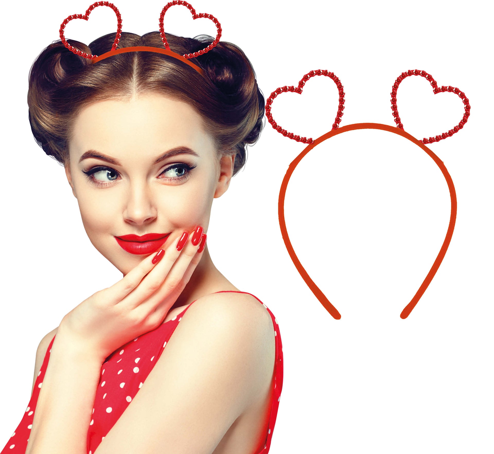 METALLIC HEARTS HEADBAND