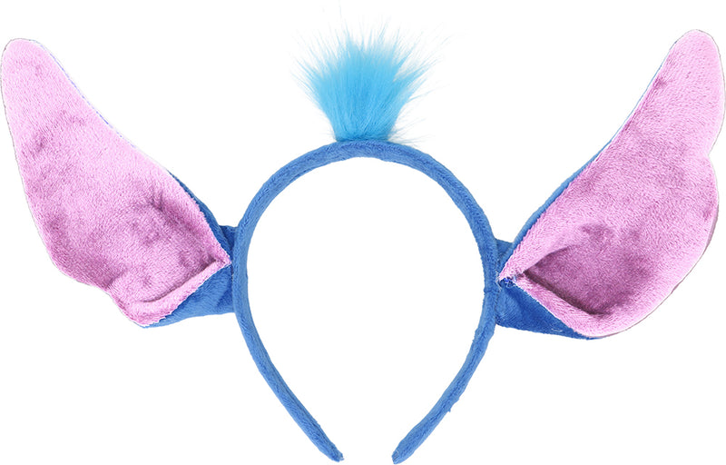 BLUE ALIEN HEADBAND WITH HAIR, ADULT