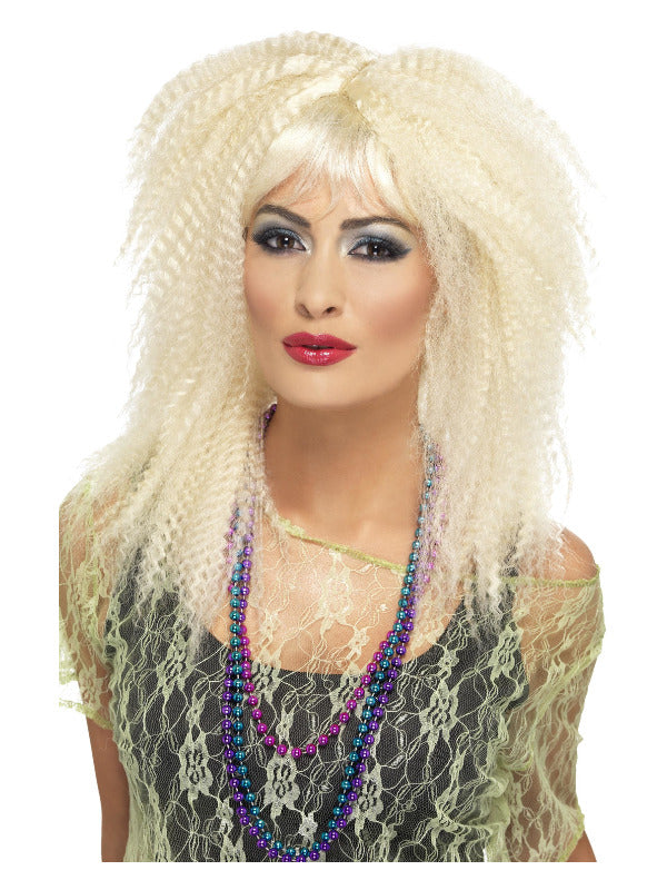 80s Trademark Crimp Wig, Blonde - 2