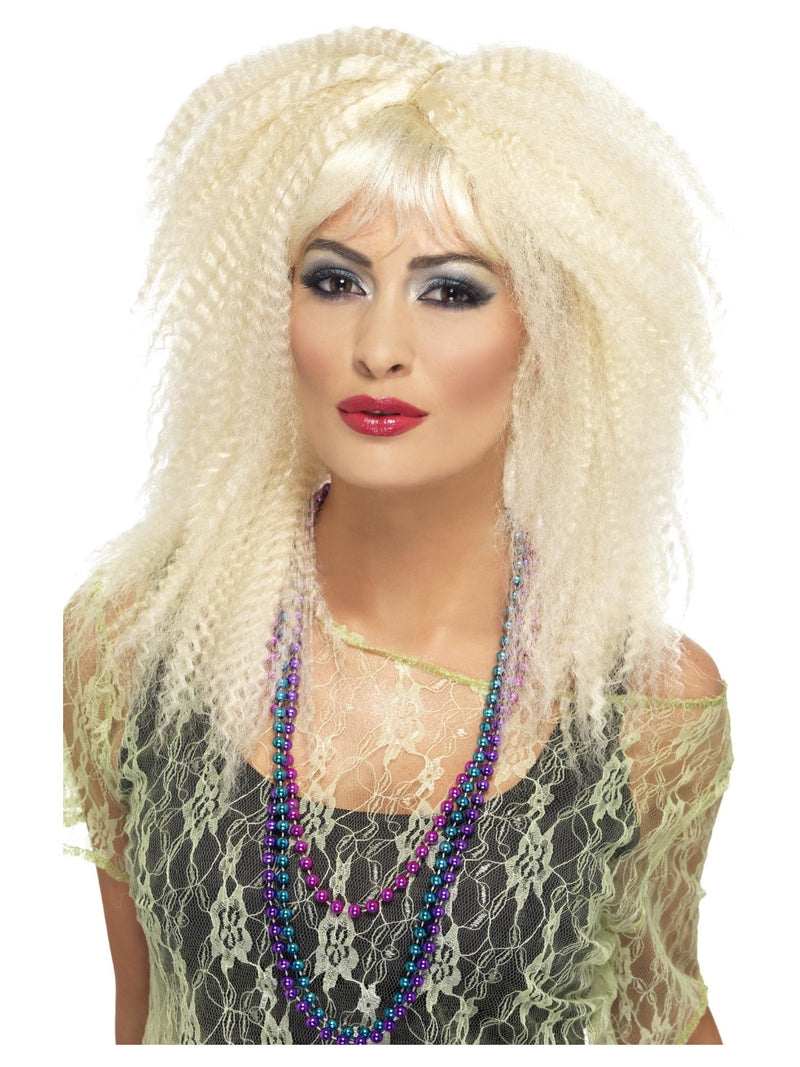 80s Trademark Crimp Wig, Blonde - 1