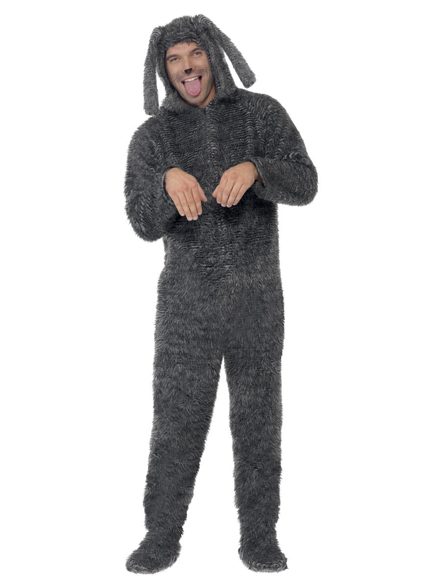 Fluffy Dog Costume, Grey - 1