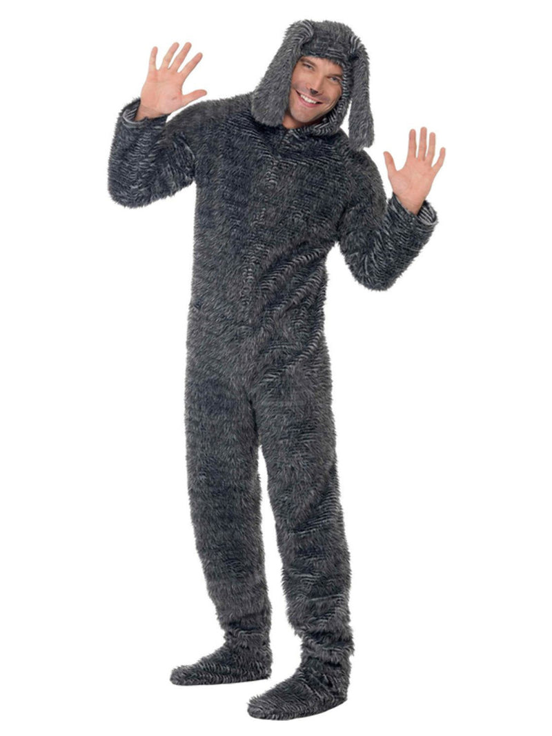 Fluffy Dog Costume, Grey - 5