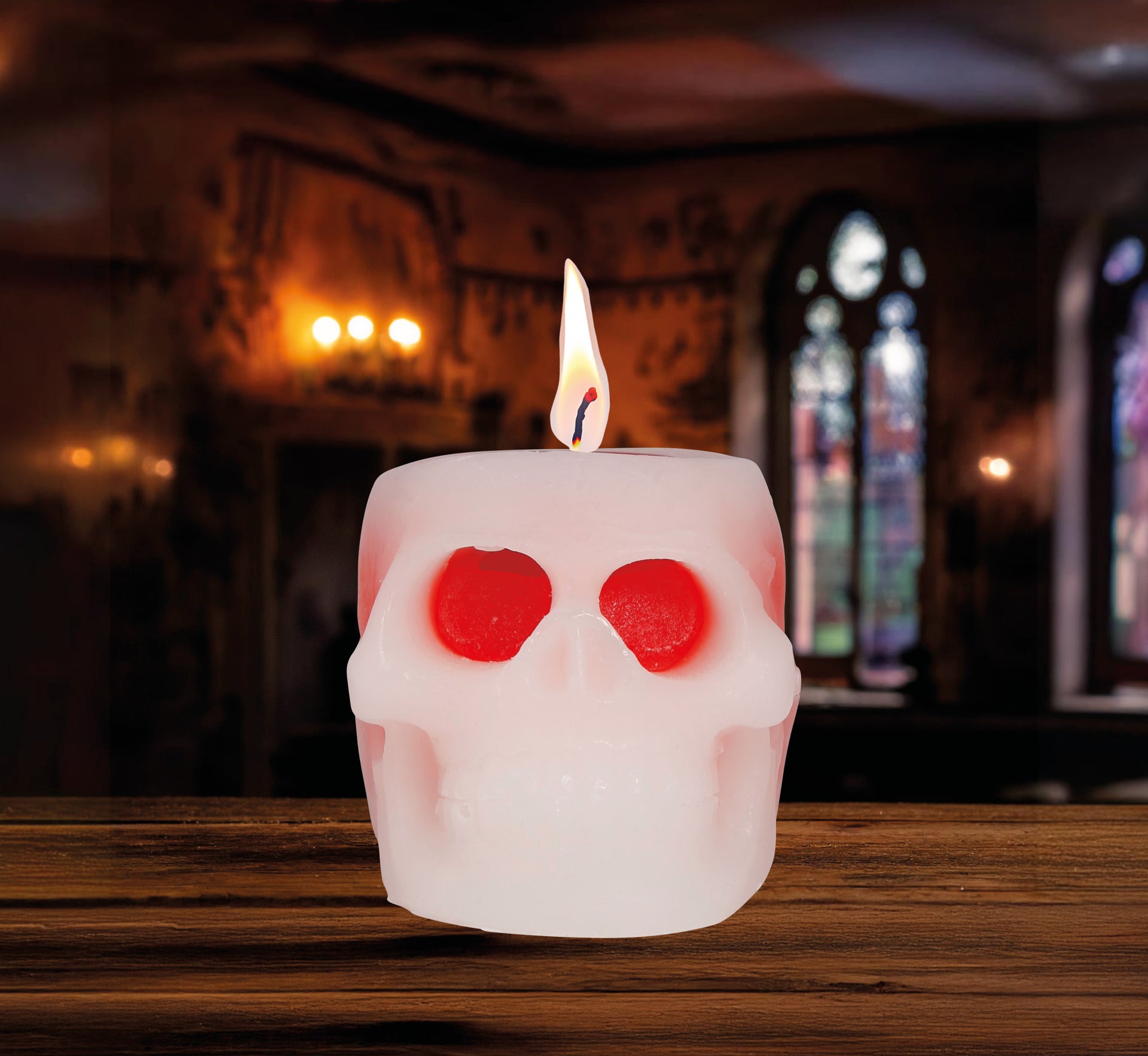 SKULL CANDLE WITH BLOOD 6 CM