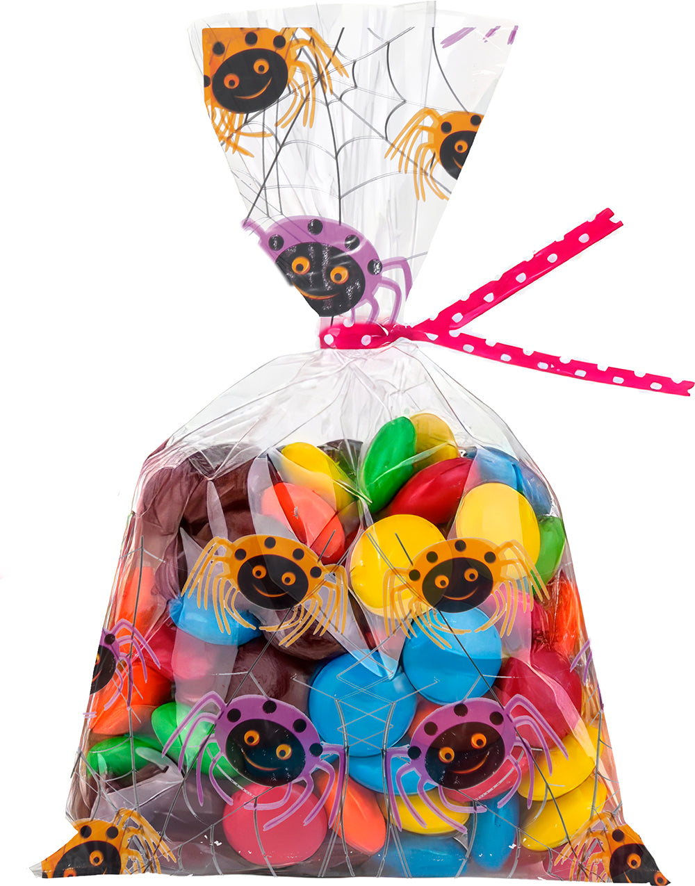 PACK 20 CANDY BAGS 28X13 CM SPIDERS