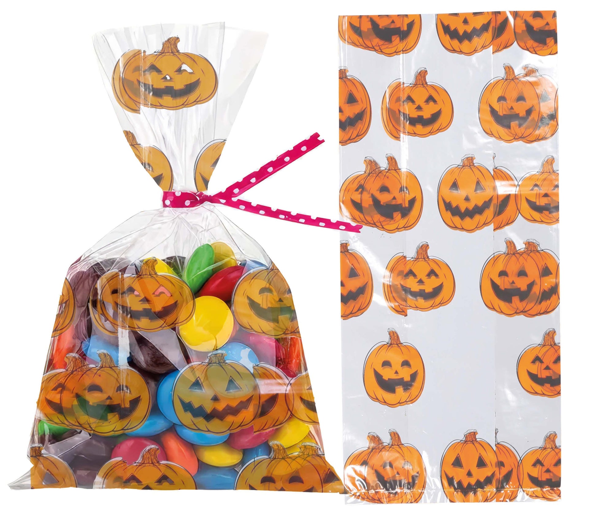 PACK 20 CANDY BAGS 28X13 CM PUMPKINS