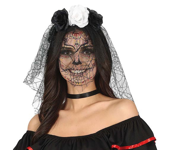 FLOWERS TIARA WITH VEIL
