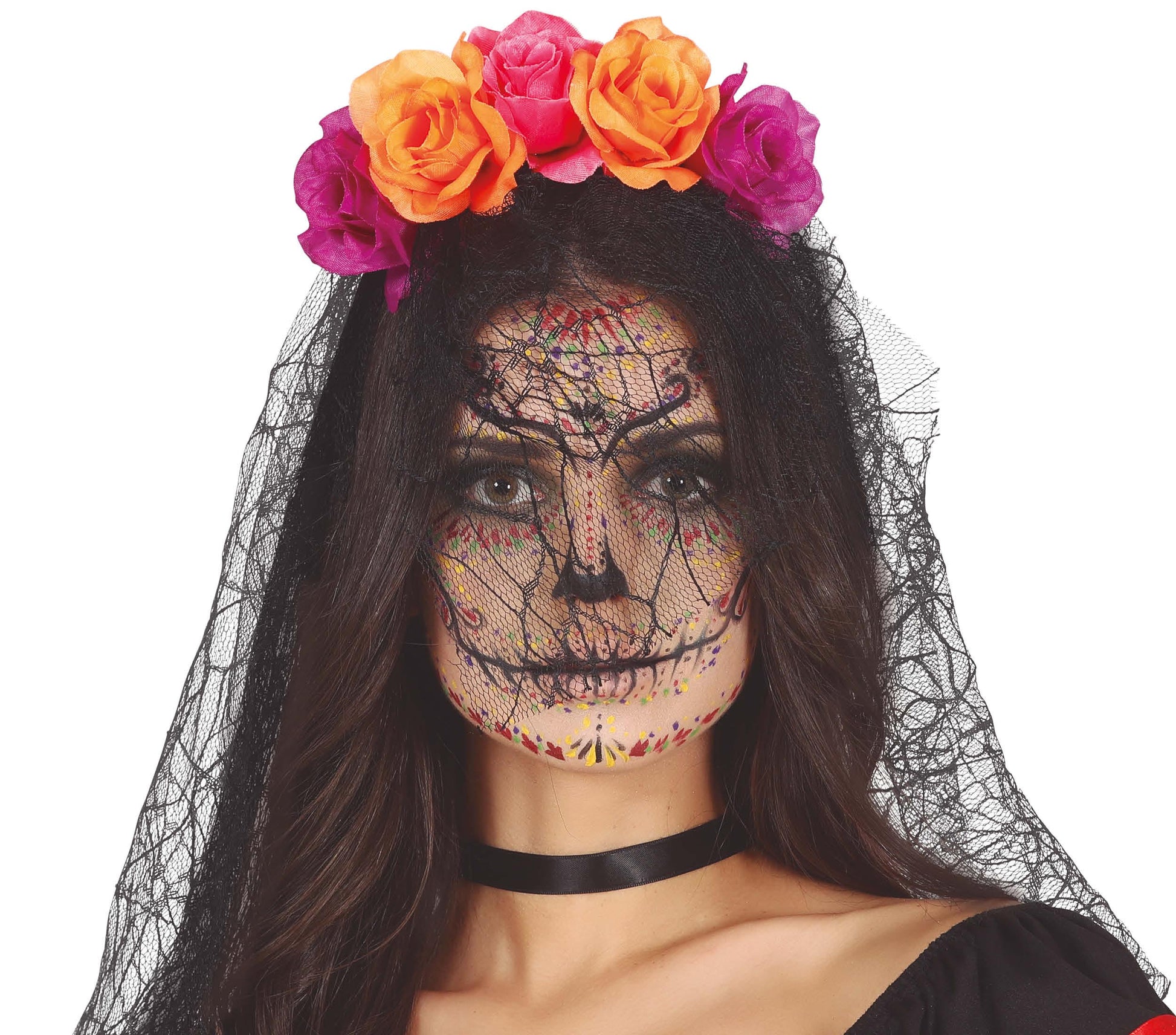 FLOWERS TIARA WITH VEIL