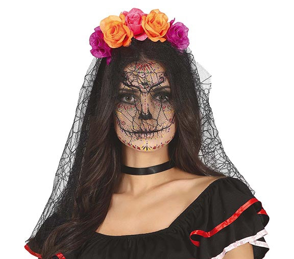 FLOWERS TIARA WITH VEIL