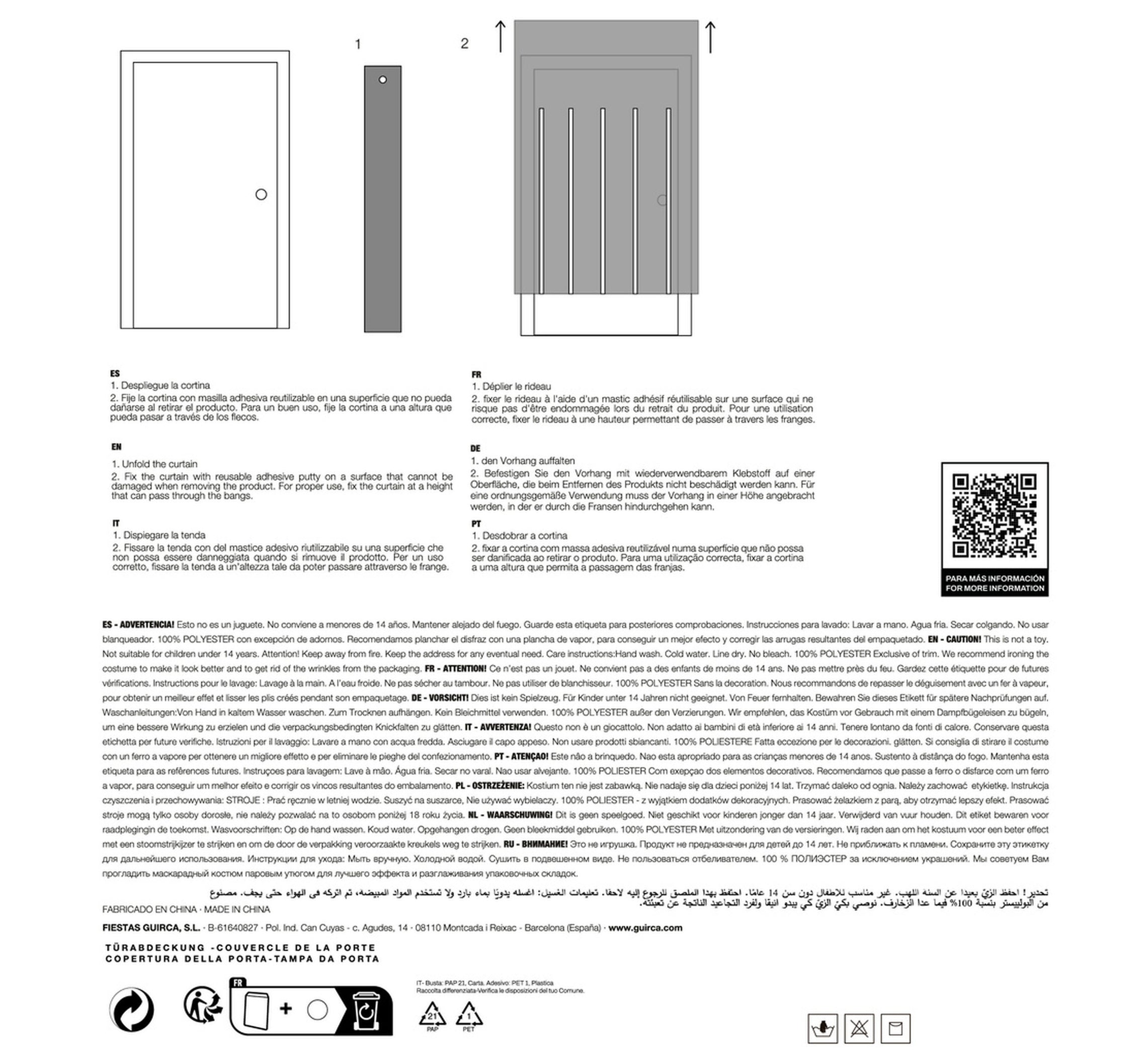 SCARY DOOR DECORATION, 80X180 CM