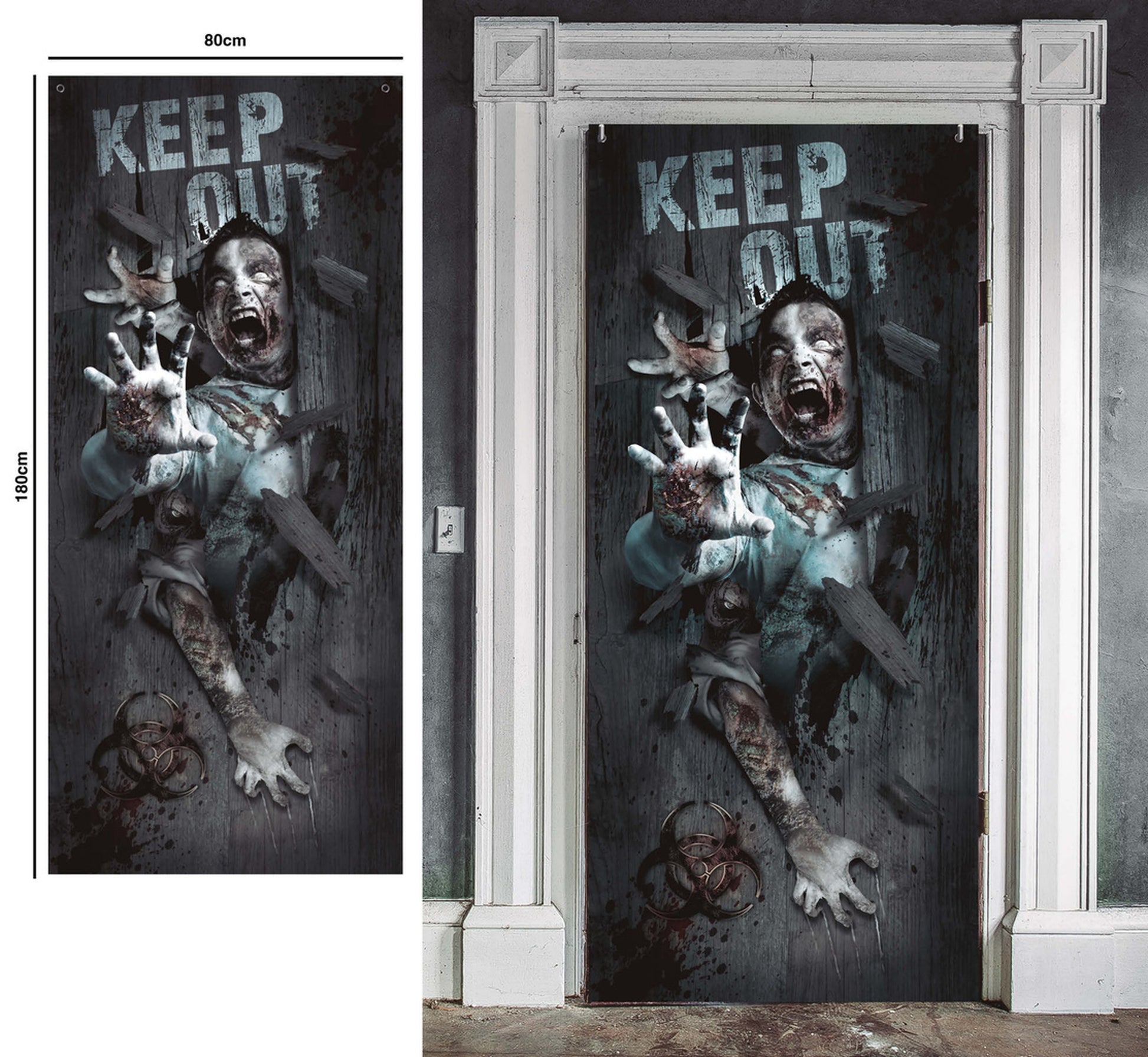 SCARY DOOR DECORATION, 80X180 CM