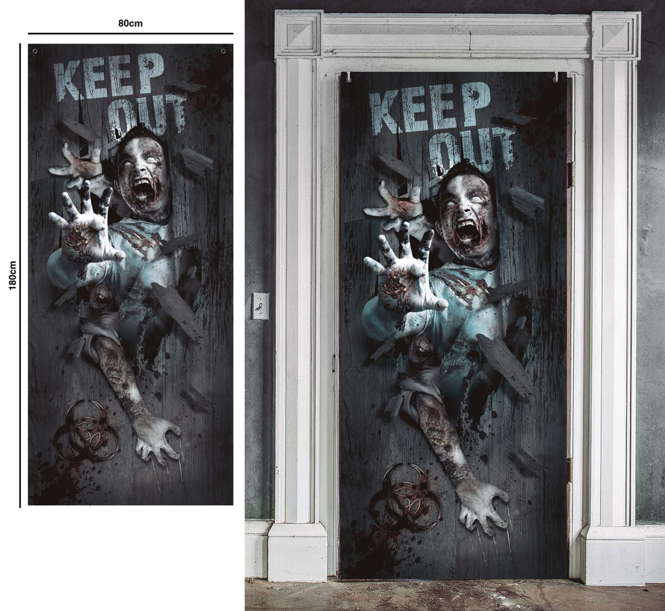 SCARY DOOR DECORATION, 80X180 CM