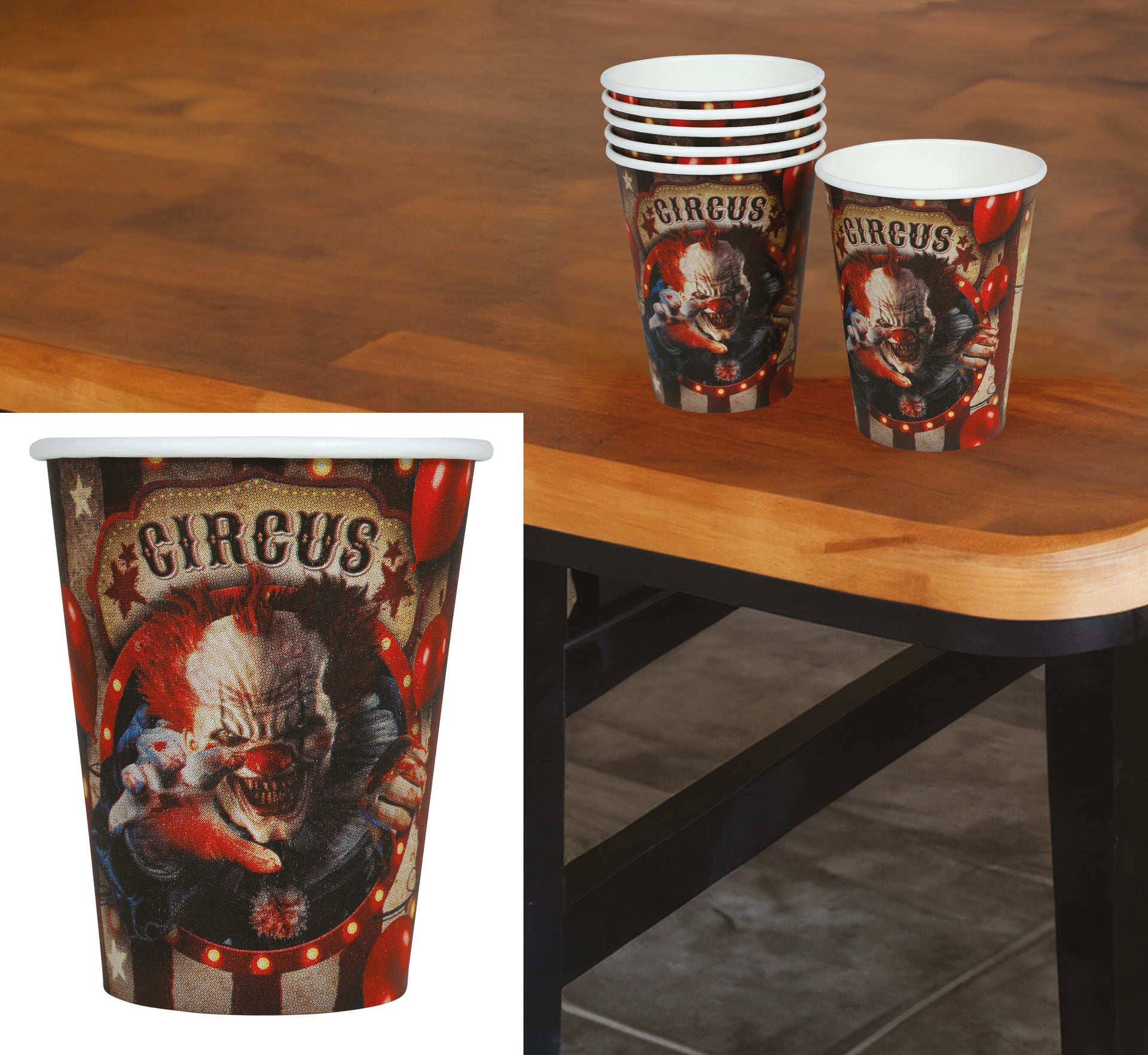 BAG OF 6 CLOWN CUPS 355 CL. 11 CM