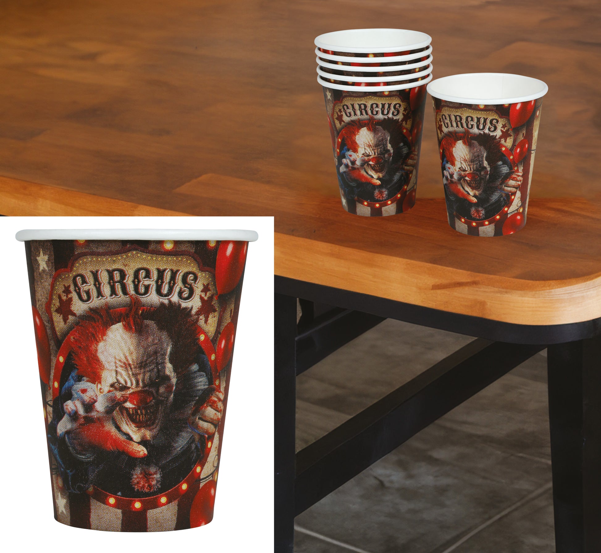 BAG OF 6 CLOWN CUPS 355 CL. 11 CM