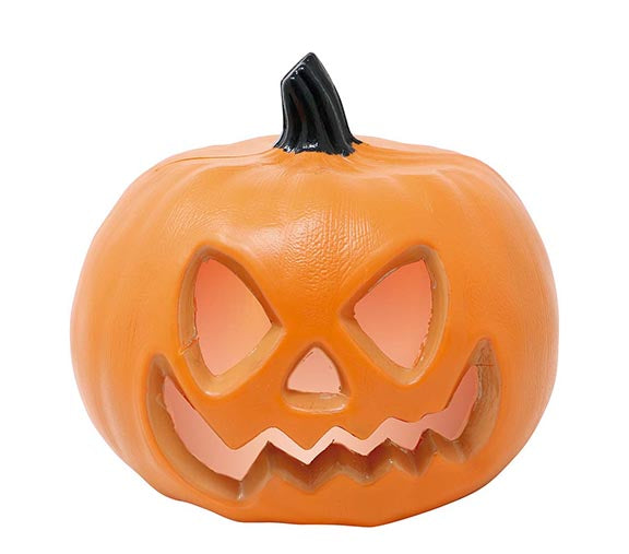 PUMPKIN WITH LIGHT, PLASTIC, 20 CMS